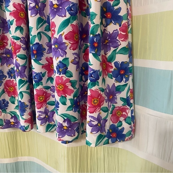 Talbots 80’s Vintage Floral Skirt Sz Large or 12 - Picture 3 of 8